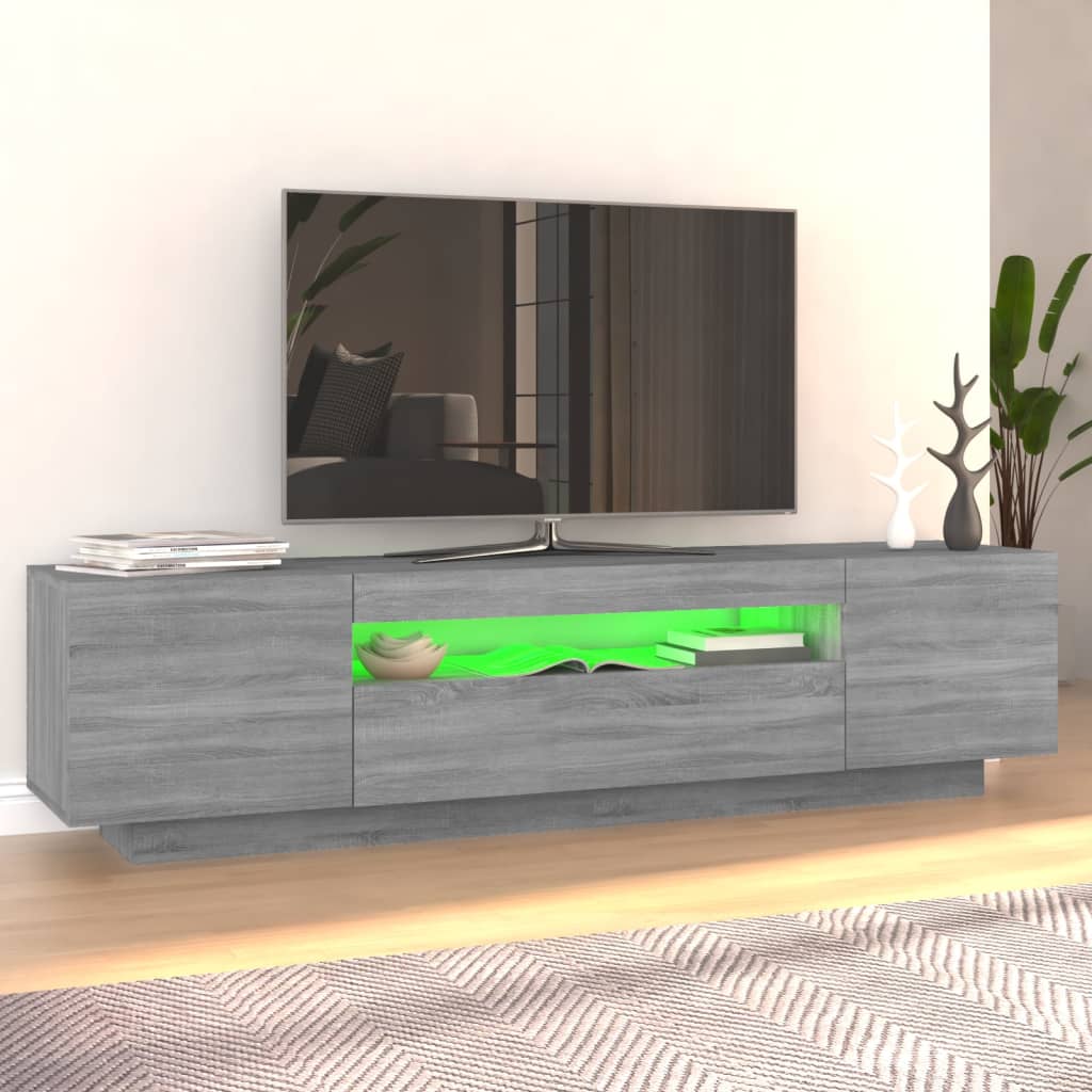 vidaXL Tv-meubel met LED-verlichting 160x35x40 cm grijs sonoma eiken
