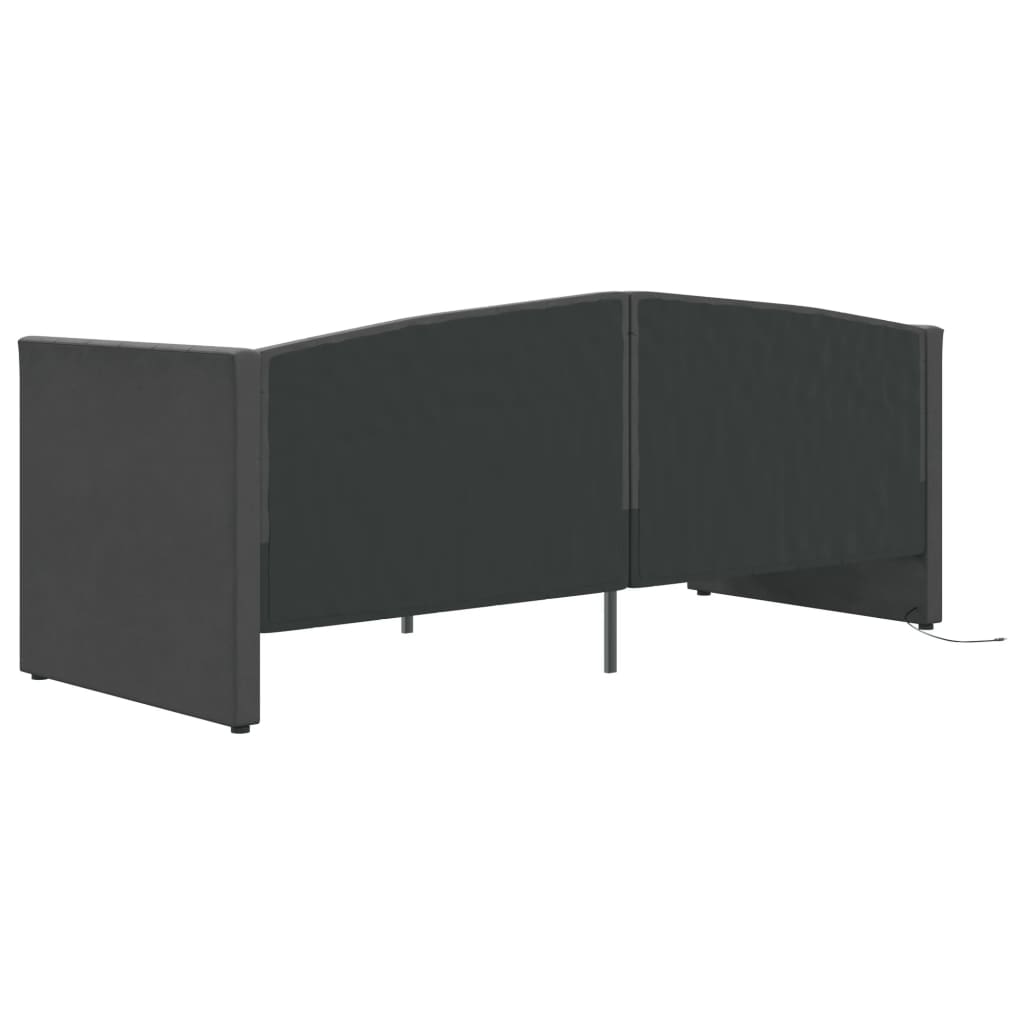 vidaXL Slaapbank met USB fluweel donkergrijs 90x200 cm