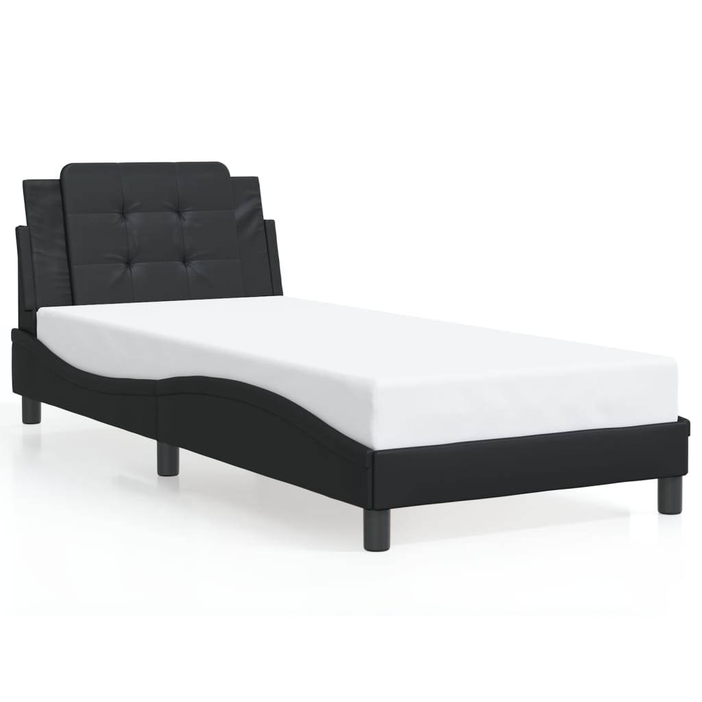 vidaXL Bedframe met hoofdbord kunstleer zwart 80x200 cm