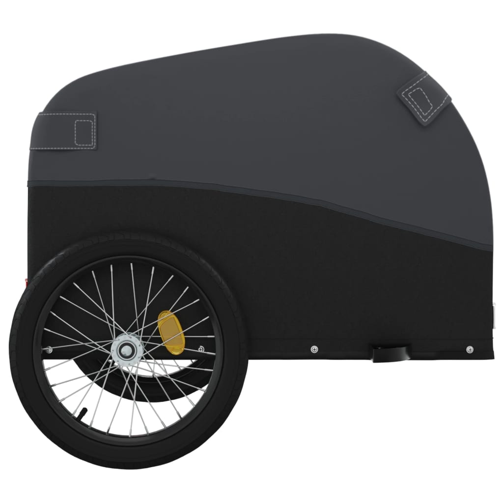 vidaXL Fietstrailer 45 kg ijzer zwart