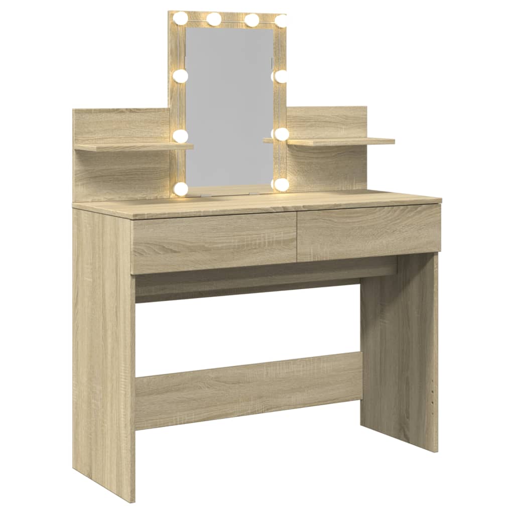 vidaXL Kaptafel met LED-verlichting 100x40x130 cm sonoma eikenkleurig