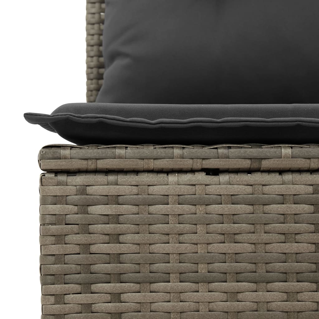 vidaXL 4-delige Loungeset met kussens poly rattan grijs