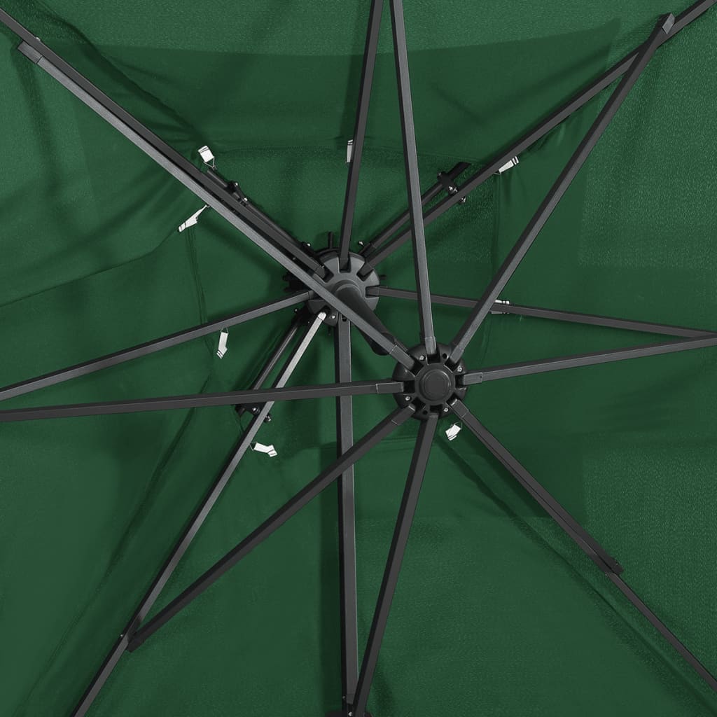 vidaXL Zweefparasol met dubbel dak 250x250 cm groen