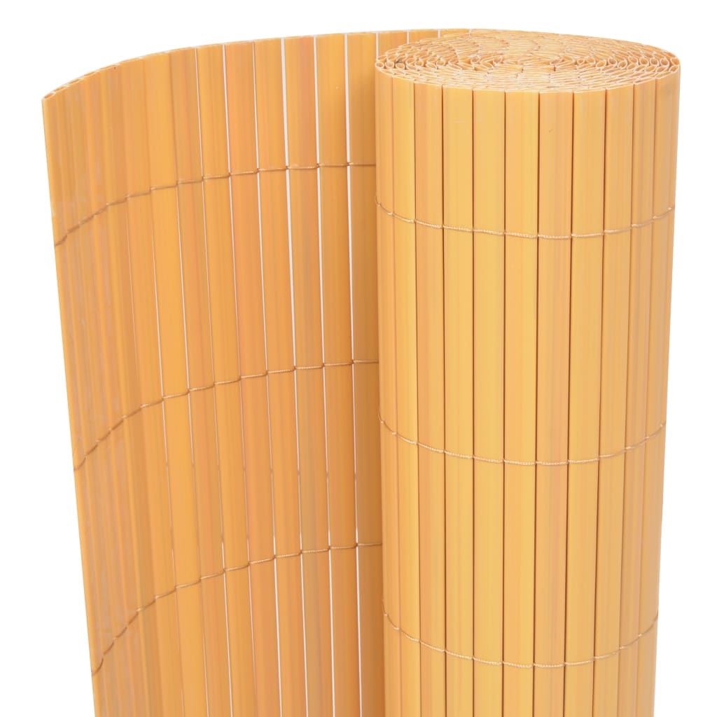 vidaXL Tuinafscheiding dubbelzijdig 90x300 cm PVC geel
