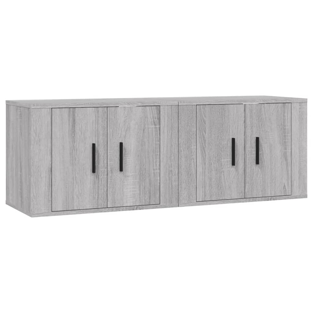 vidaXL Tv-wandmeubels 2 st 57x34,5x40 cm grijs sonoma eikenkleurig