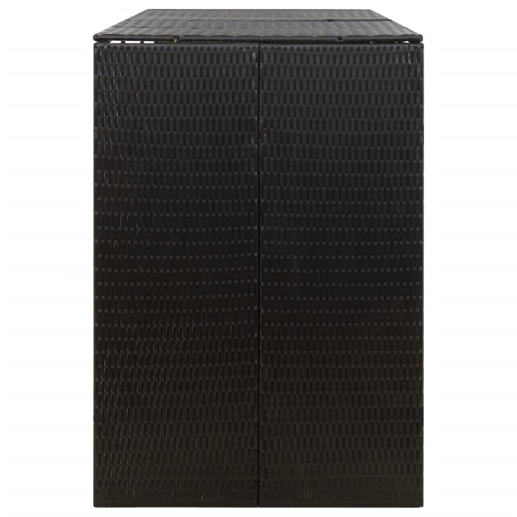 vidaXL Containerberging driedubbel 207x80x117 cm poly rattan zwart