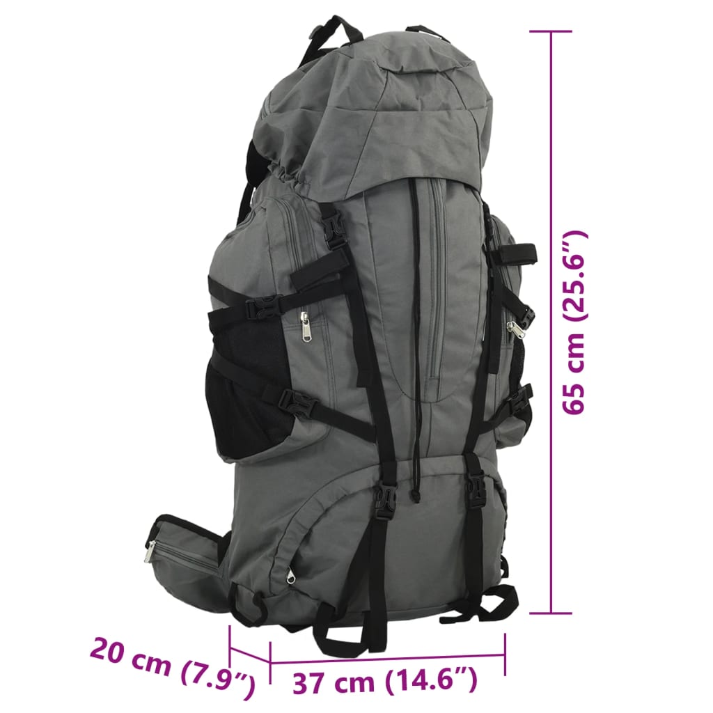 vidaXL Wandelrugzak 60 L oxford stof grijs