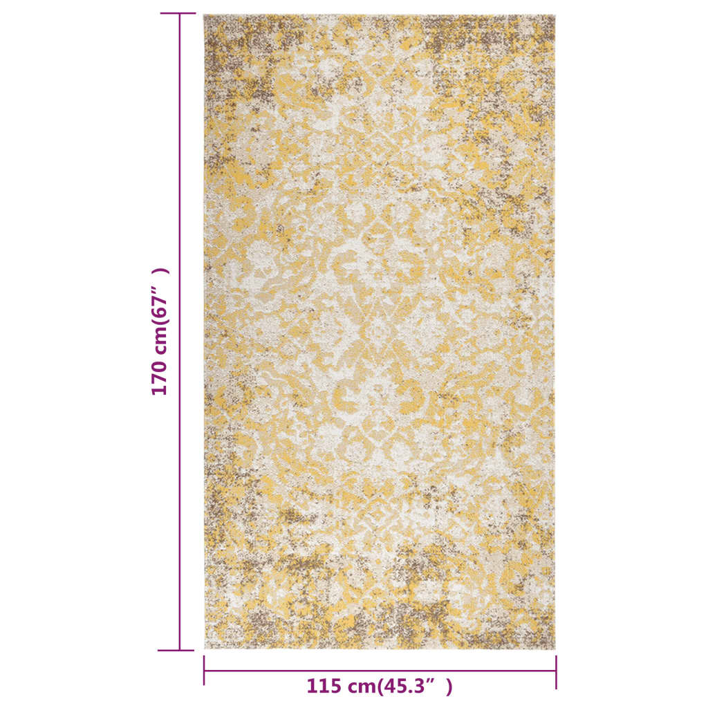 vidaXL Buitenkleed platgeweven 115x170 cm geel