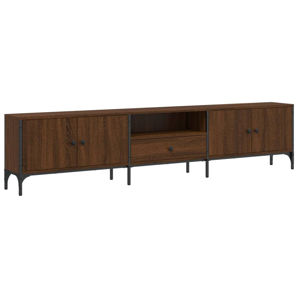 vidaXL Tv-meubel met lade 200x25x44 cm bewerkt hout bruineikenkleurig