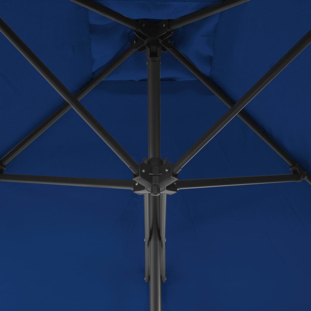 vidaXL Parasol met stalen paal 300x230 cm blauw