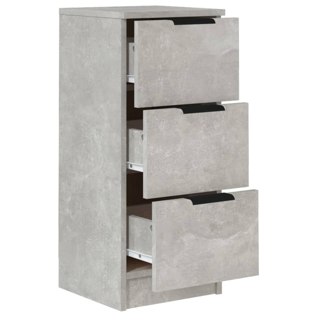 vidaXL Dressoirs 2 st 30x30x70 cm bewerkt hout betongrijs