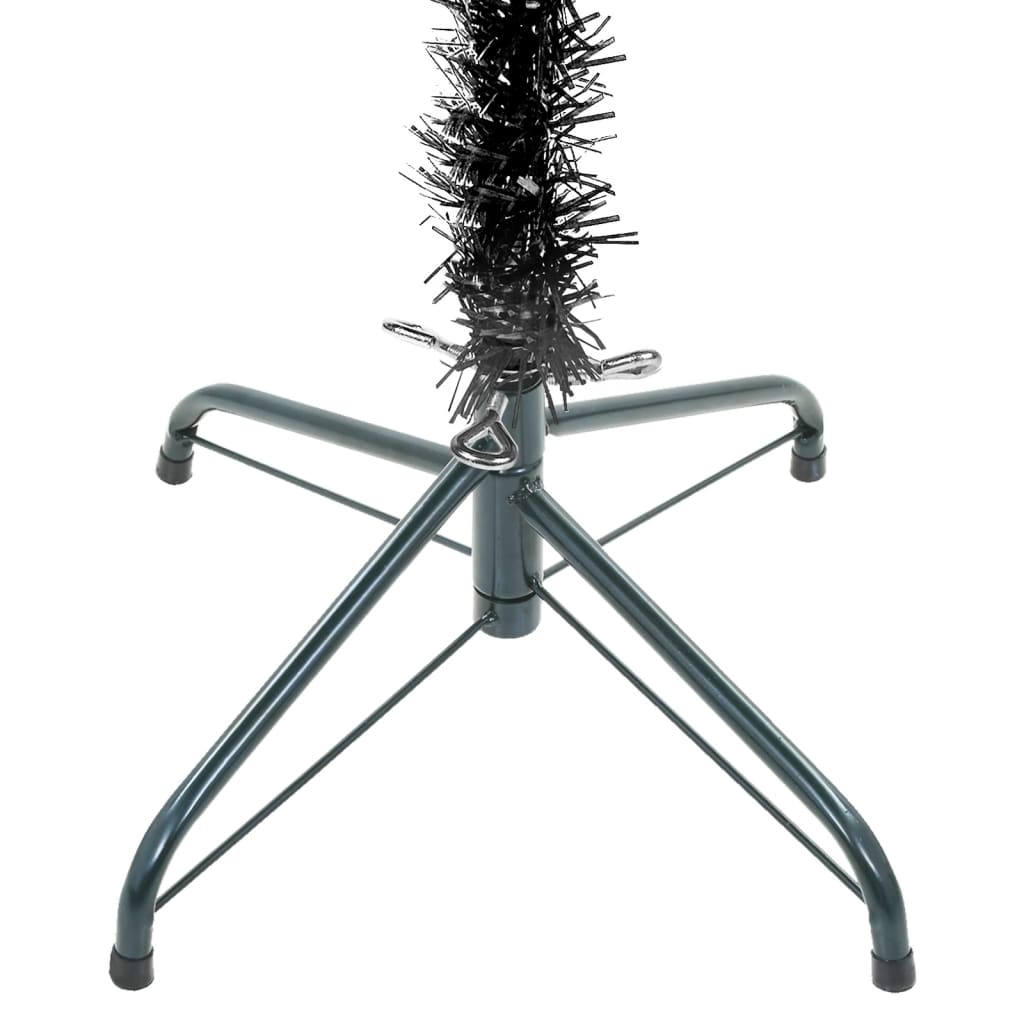 vidaXL Kerstboom met LED smal 210 cm zwart