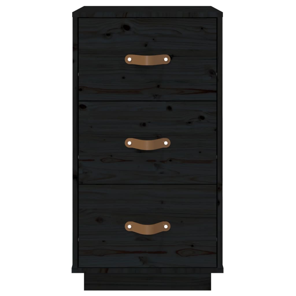  vidaXL Nachtkastjes 2 st 40x40x75 cm massief grenenhout zwart