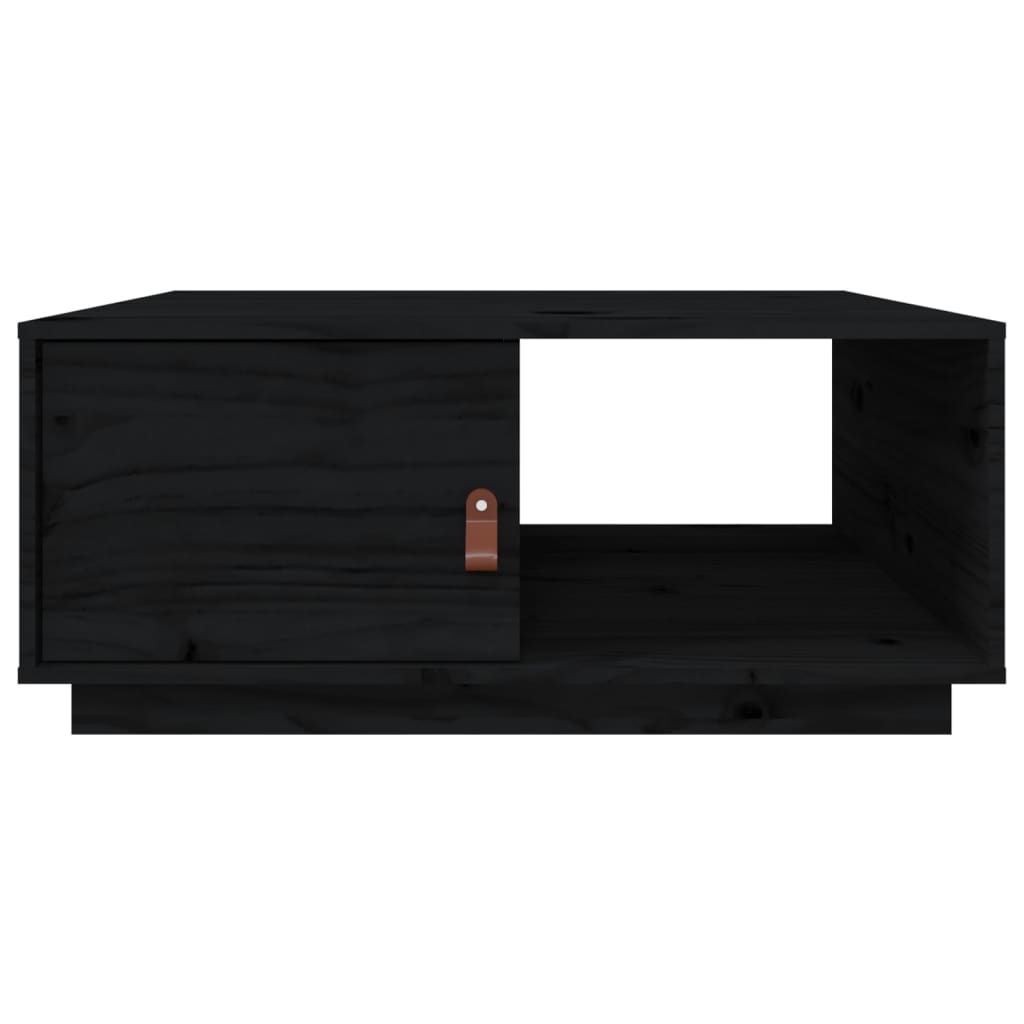 vidaXL Salontafel 80x50x35,5 cm massief grenenhout zwart