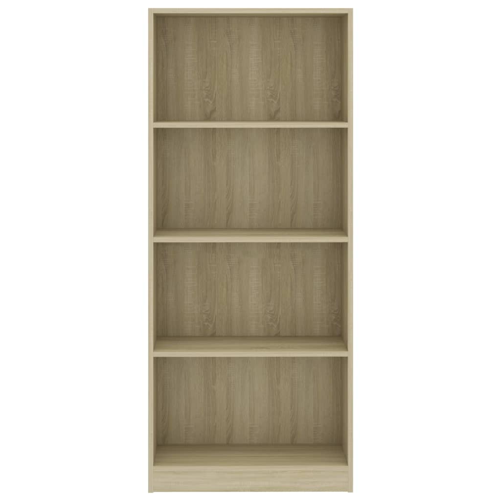 vidaXL Boekenkast met 4 schappen 60x24x142 cm bewerkt hout sonoma eik