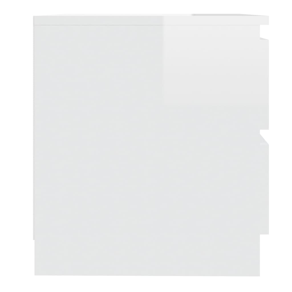vidaXL Nachtkastje 50x39x43,5 cm spaanplaat hoogglans wit