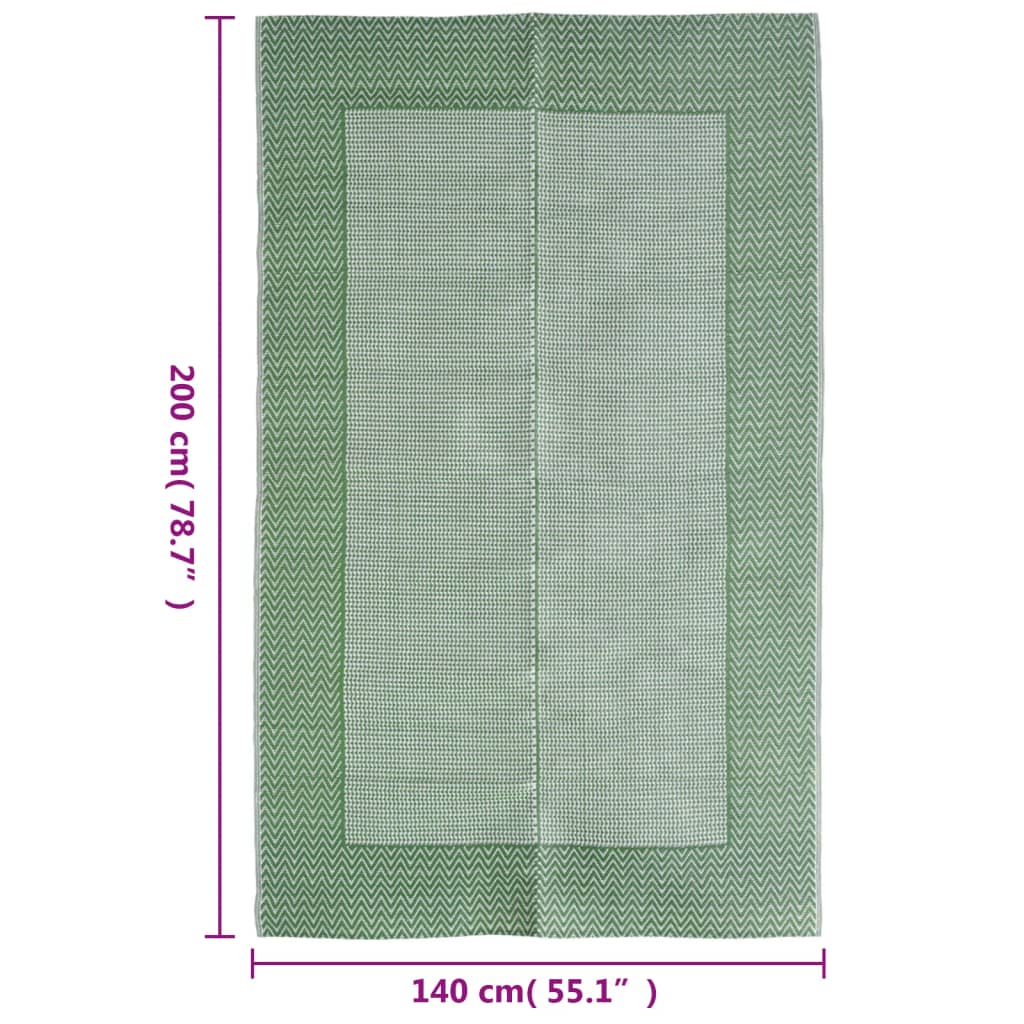 vidaXL Buitenkleed 140x200 cm polypropeen groen