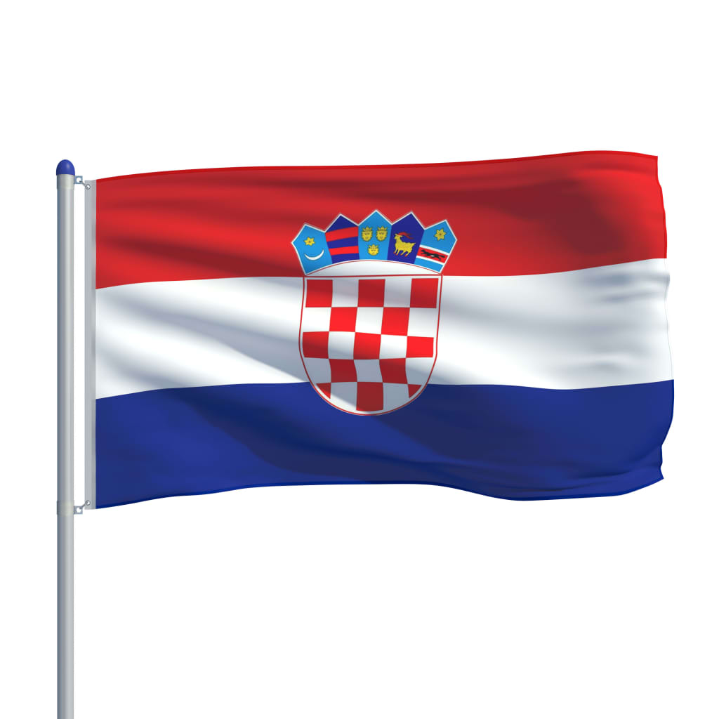 vidaXL Vlag met vlaggenmast Kroatië 6 m aluminium
