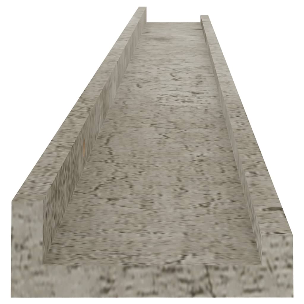 vidaXL Wandschappen 2 st 100x9x3 cm betongrijs