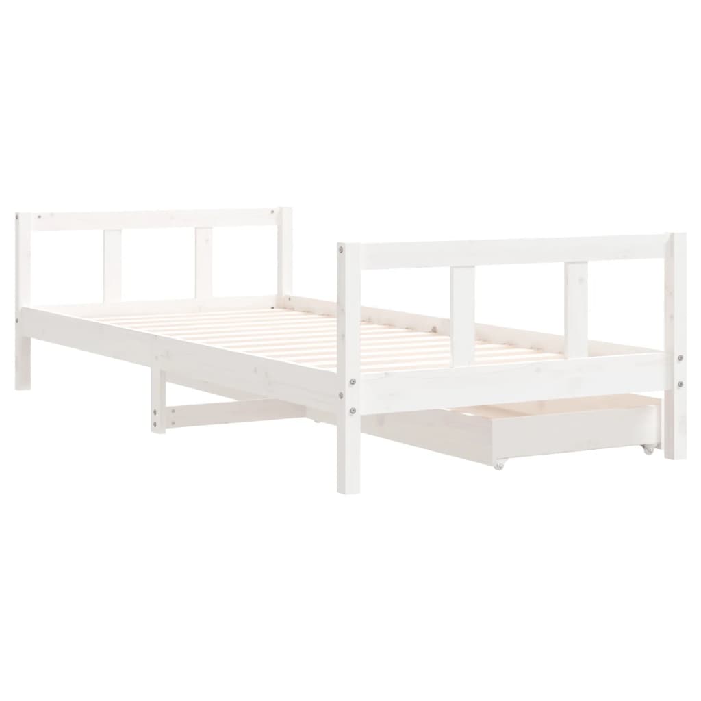 vidaXL Kinderbedframe 90x200 cm massief grenenhout wit