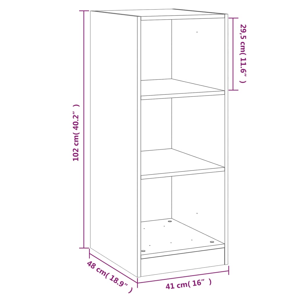 vidaXL Kledingkast 48x41x102 cm bewerkt hout zwart