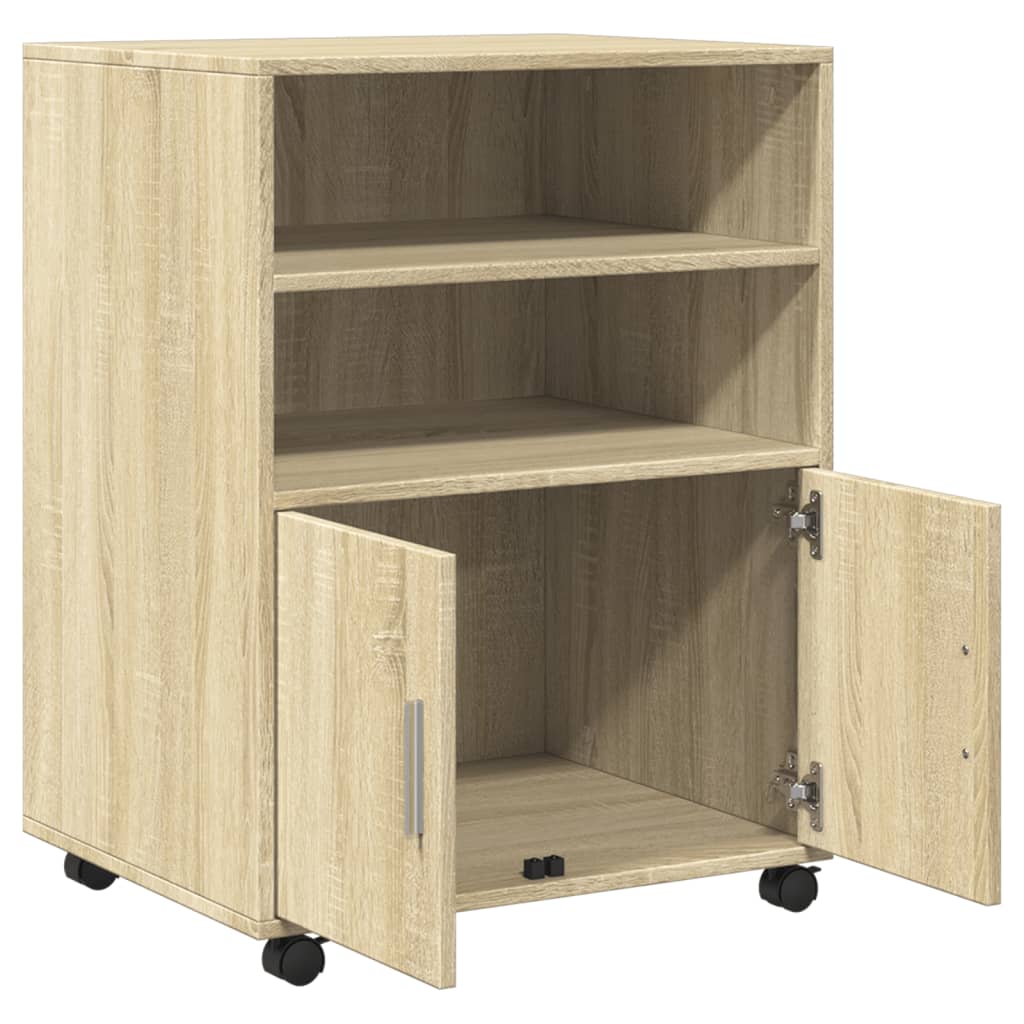 vidaXL Rolkast 60x48x81 cm bewerkt hout sonoma eikenkleurig