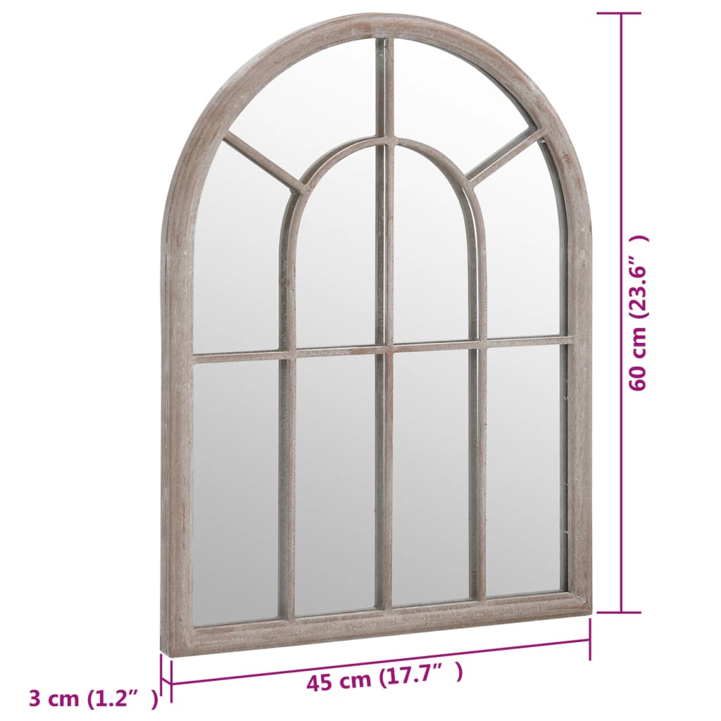 vidaXL Tuinspiegel 60x45 cm ijzer zandkleurig