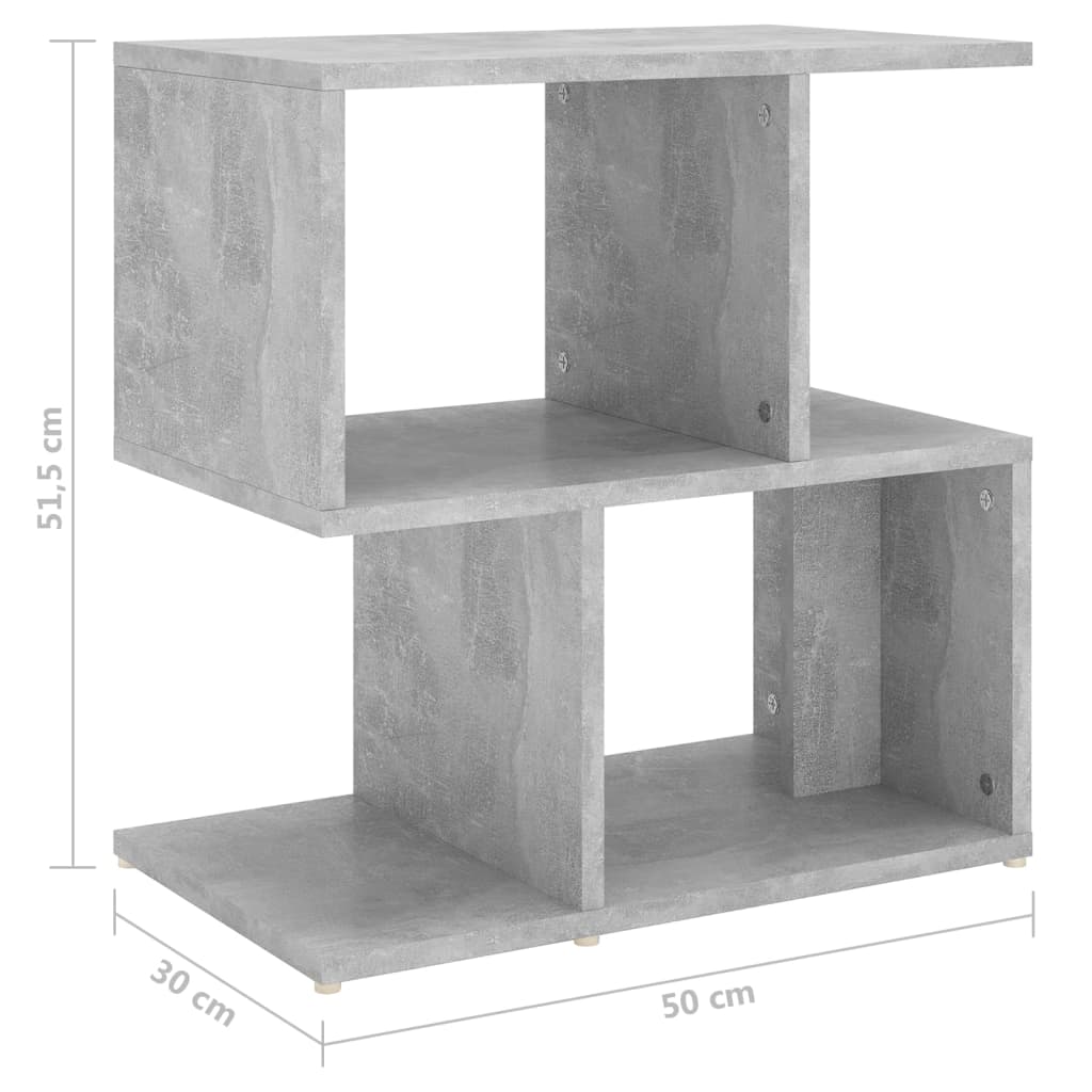 vidaXL Nachtkastjes 2 st 50x30x51,5 cm bewerkt hout betongrijs