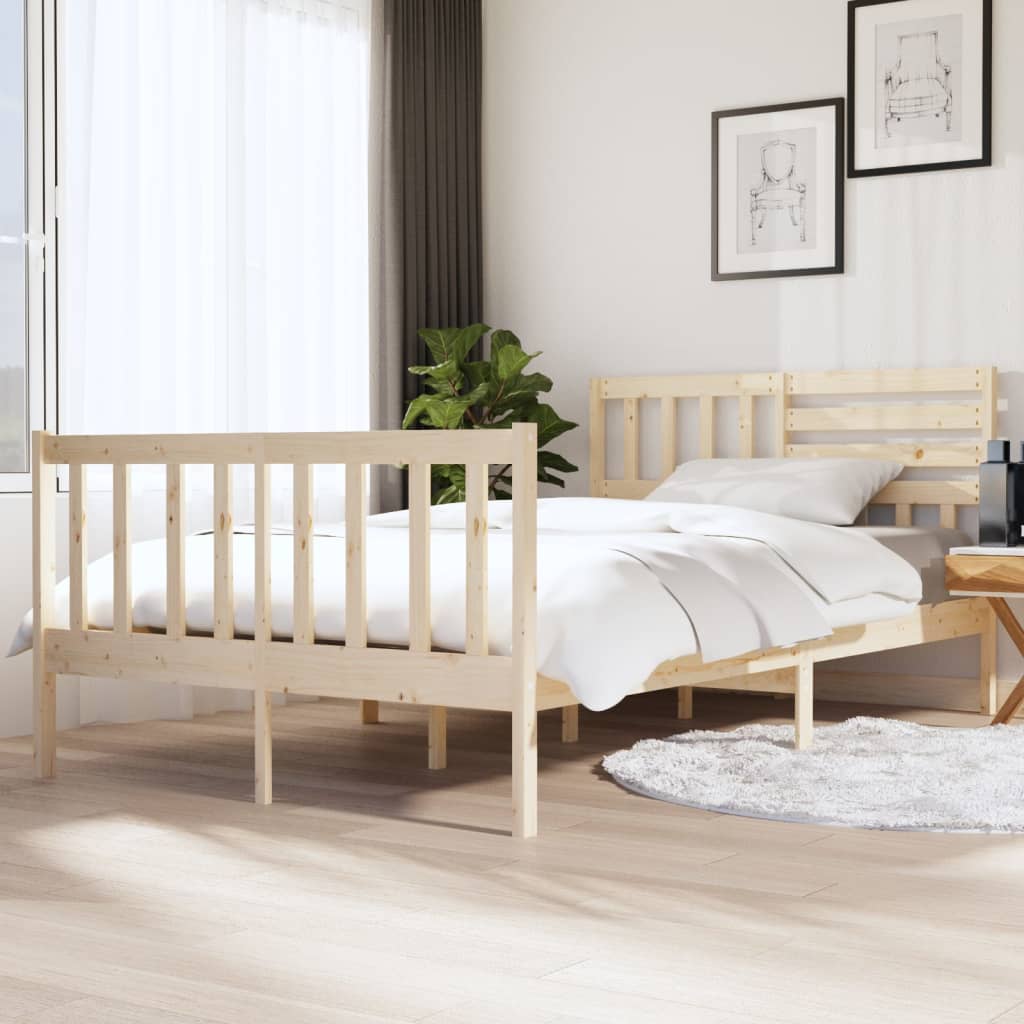 vidaXL Bedframe massief hout 140x190 cm