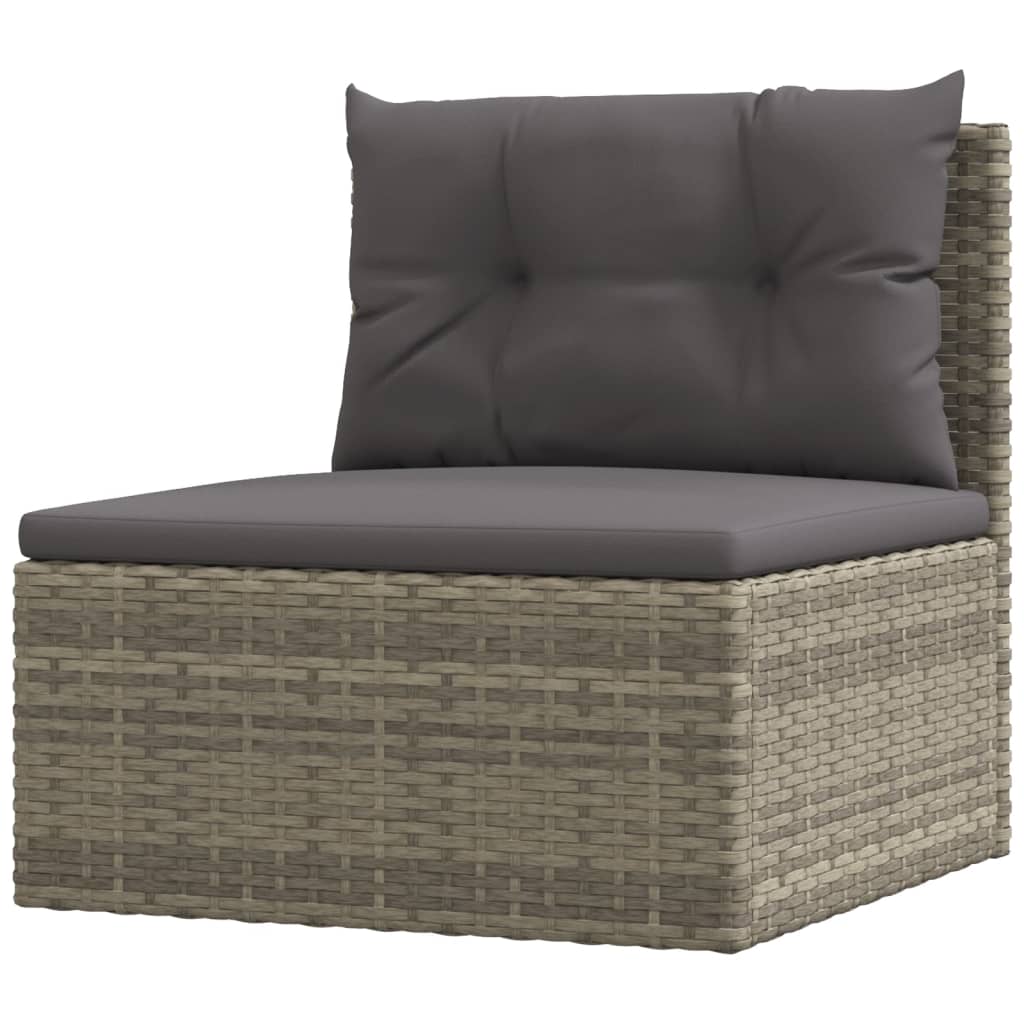 vidaXL 8-delige Loungeset met kussens poly rattan grijs