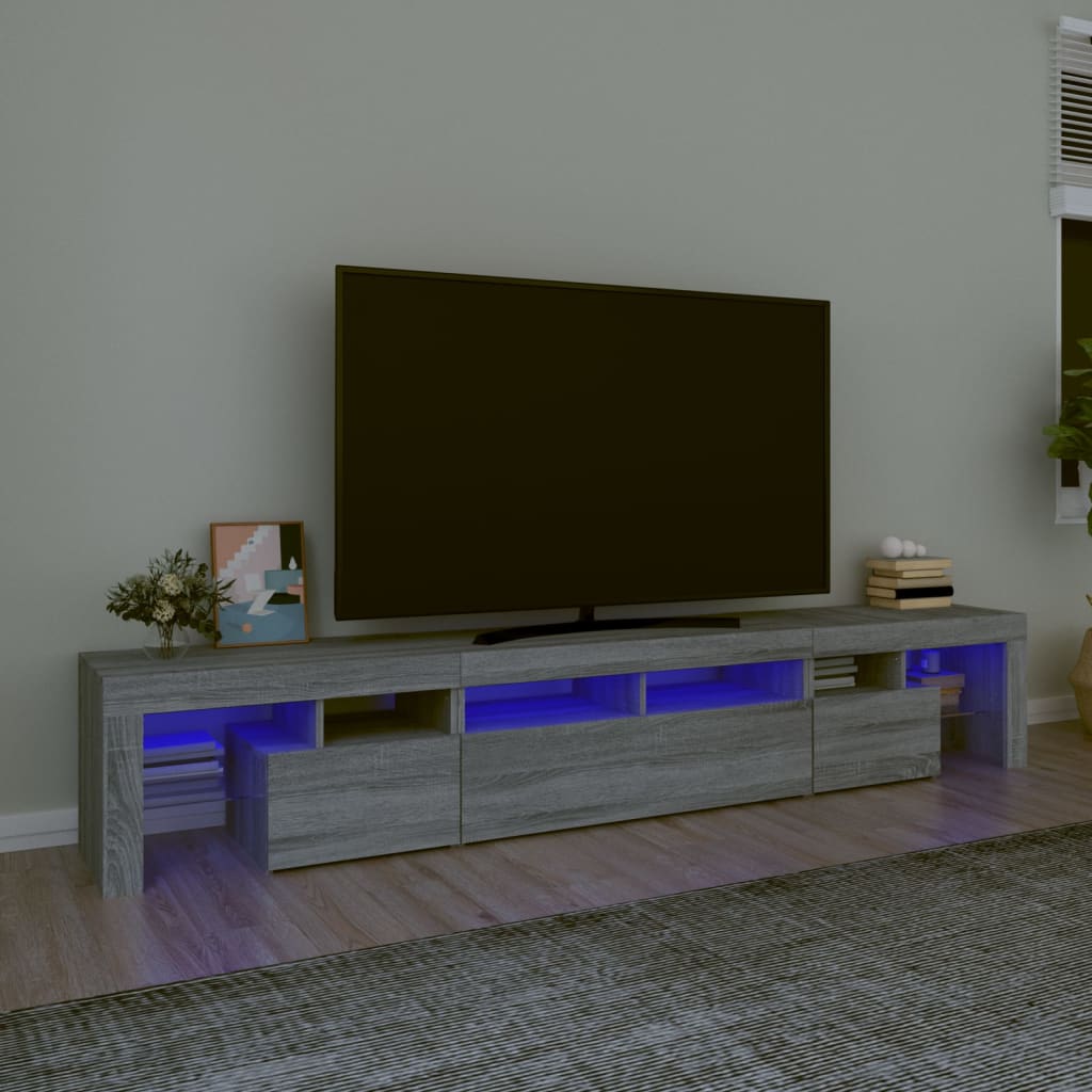vidaXL Tv-meubel met LED-verlichting 230x36,5x40 cm grijs sonoma eiken