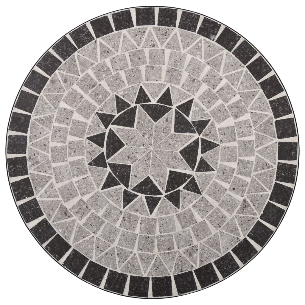 vidaXL Bistrotafel mozaïek 61 cm keramiek grijs