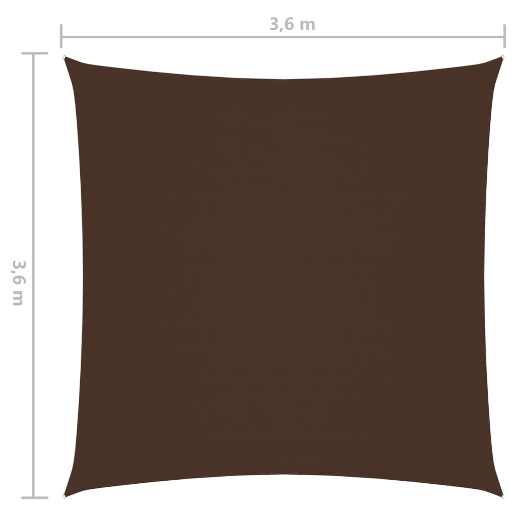 vidaXL Zonnescherm vierkant 3,6x3,6 m oxford stof bruin