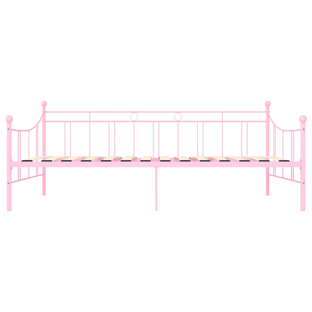 vidaXL Slaapbankframe metaal roze 90x200 cm