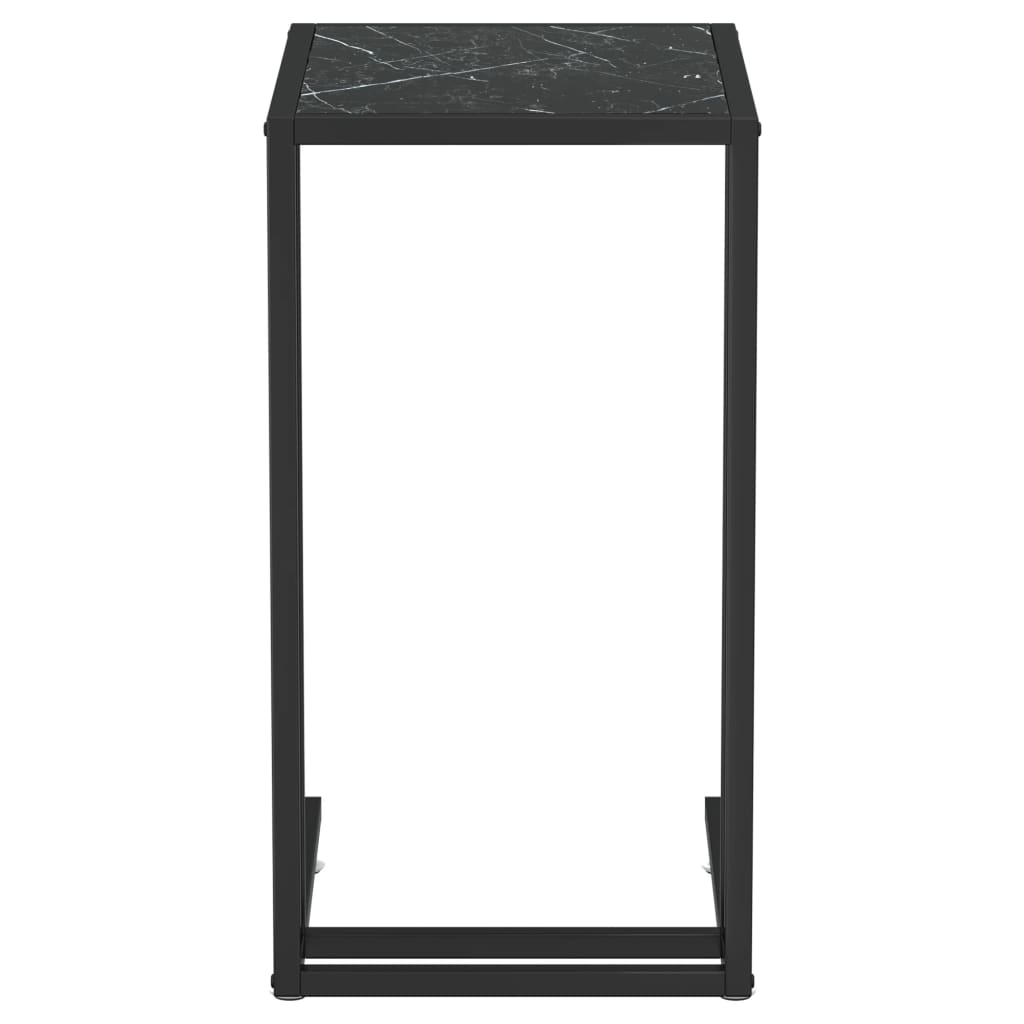 vidaXL Computer bijzettafel 50x35x65 cm gehard glas zwartmarmerkleurig