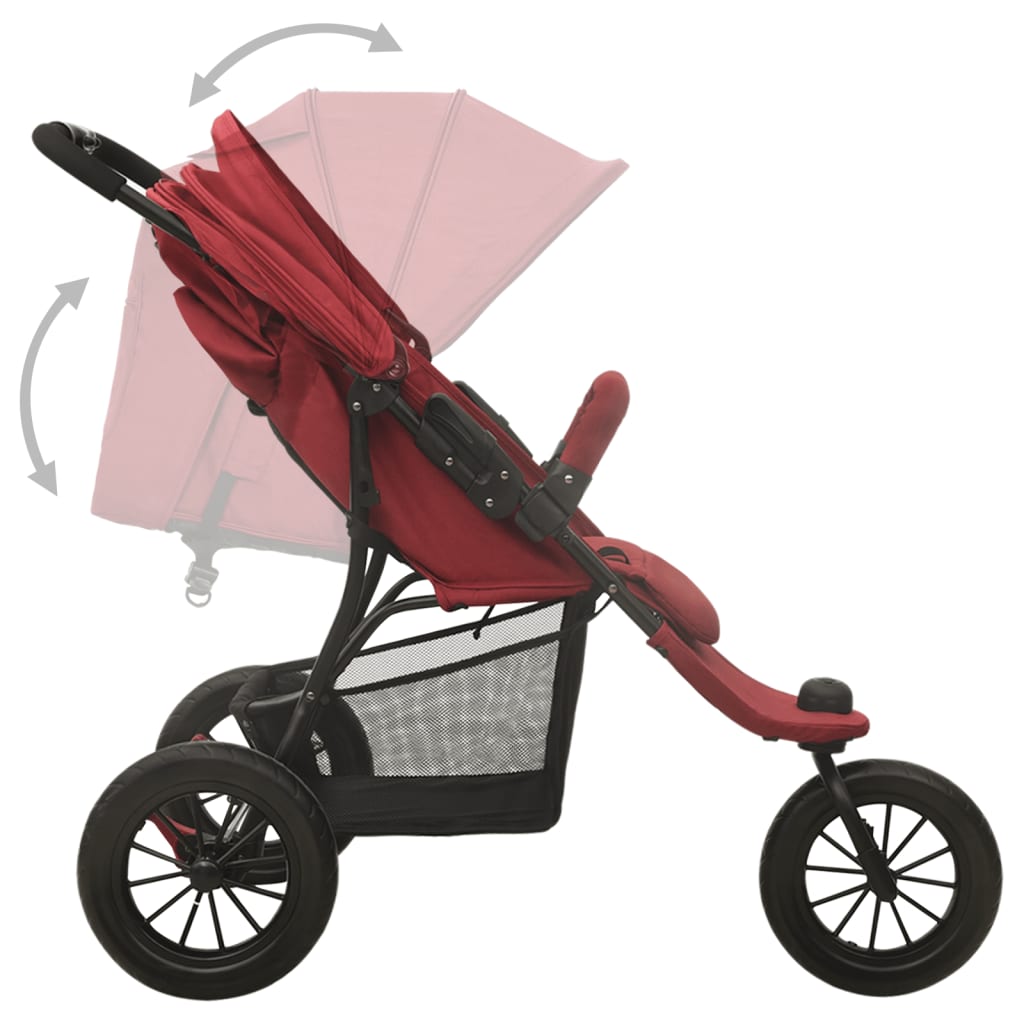 vidaXL Kinderwagen staal rood