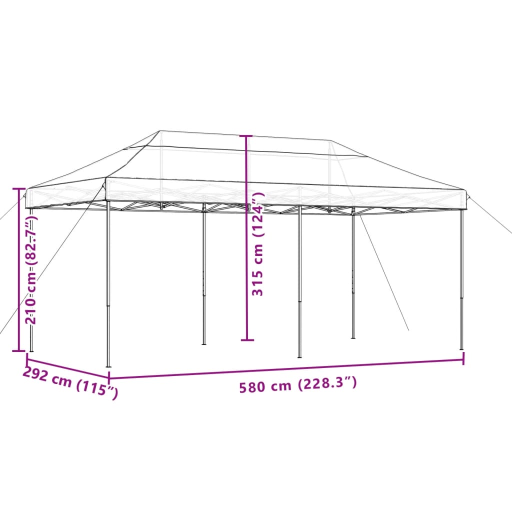 vidaXL Partytent inklapbaar pop-up 580x292x315 cm beige