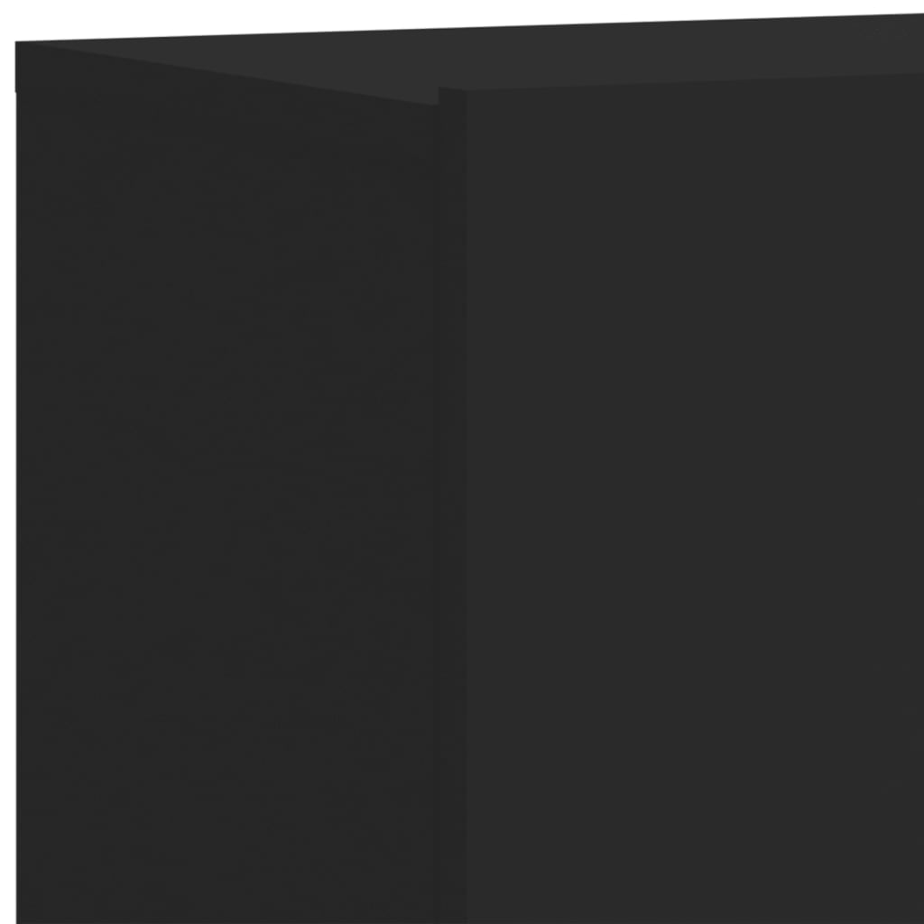 vidaXL 4-delige Tv-wandmeubelset bewerkt hout zwart