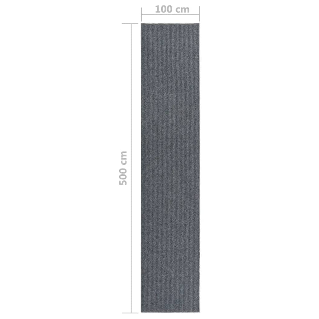 vidaXL Droogloopmat 100x500 cm grijs