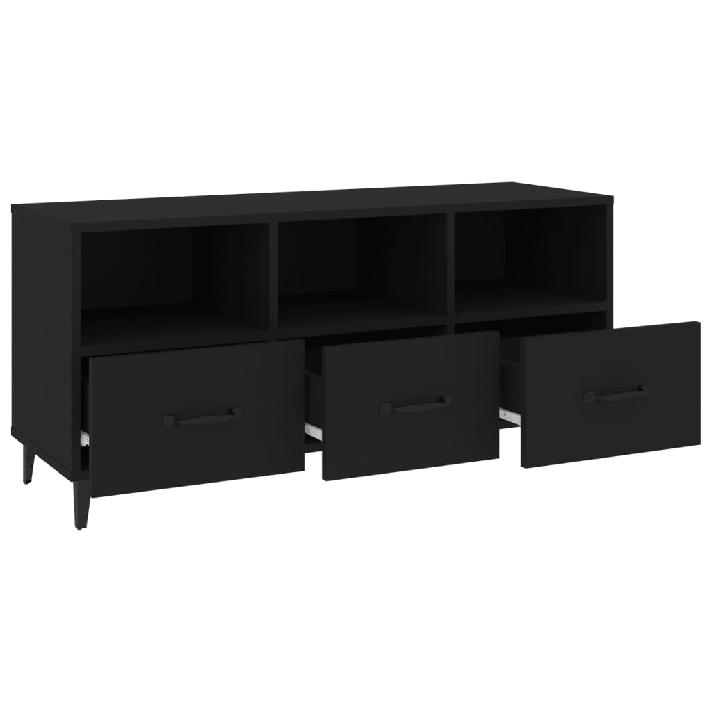 vidaXL Tv-meubel 102x35x50 cm bewerkt hout zwart