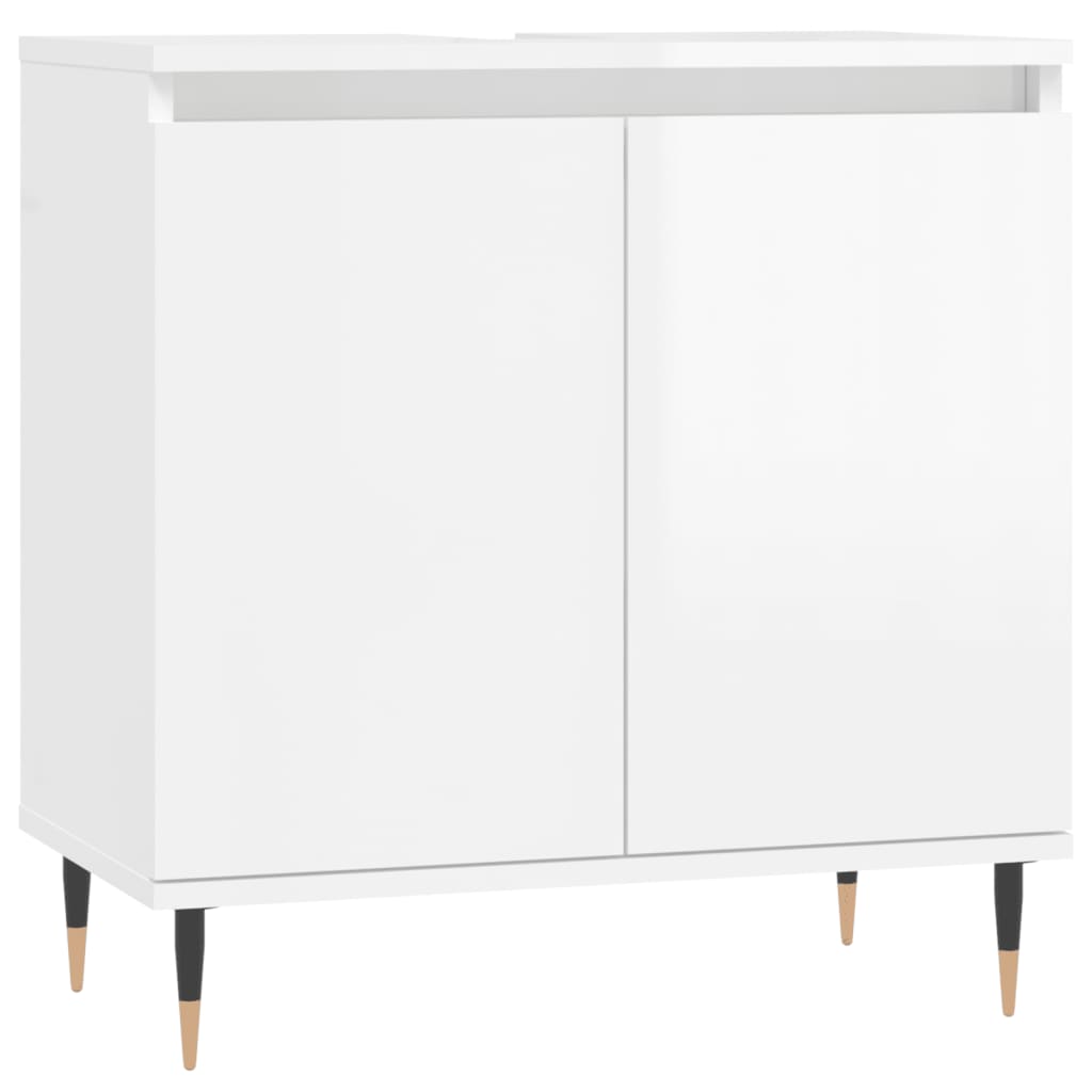 vidaXL Wastafelkast 58x33x60 cm bewerkt hout zwart