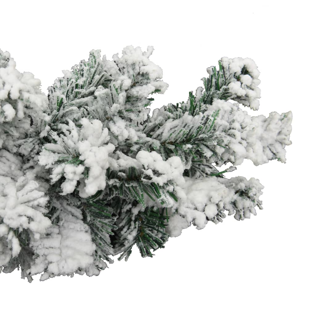 vidaXL Kerstslinger met sneeuw 10 m PVC groen