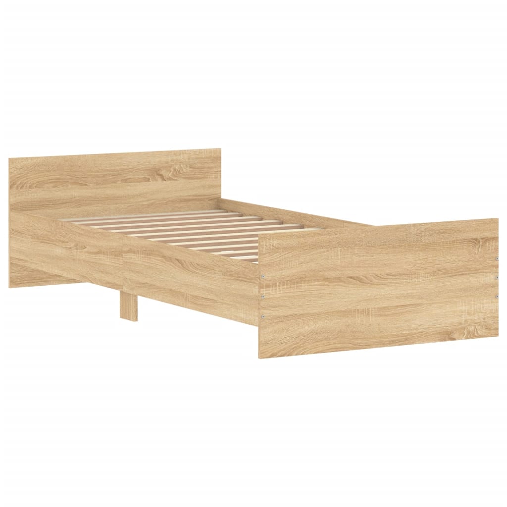 vidaXL Bedframe zonder matras hout sonoma eikenkleurig 100x200 cm