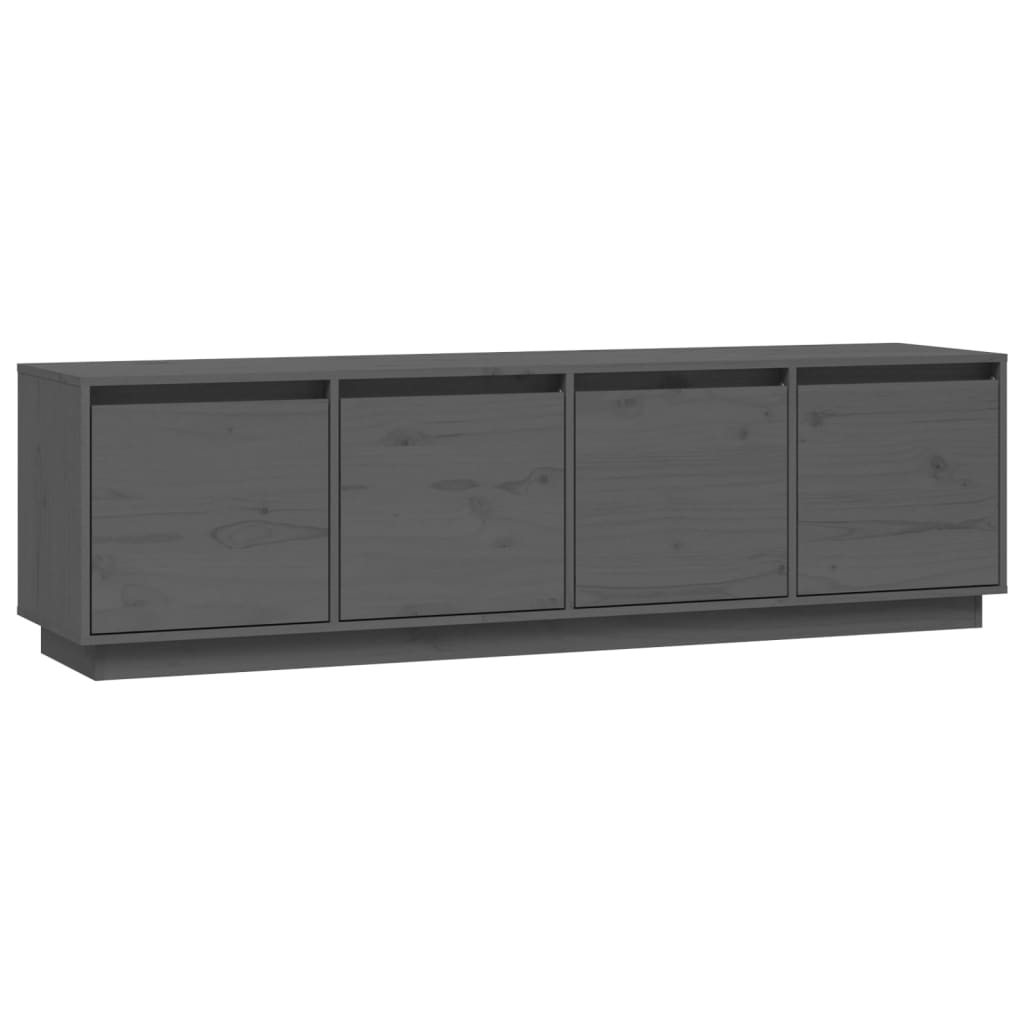 vidaXL Tv-meubel 156x37x45 cm massief grenenhout grijs