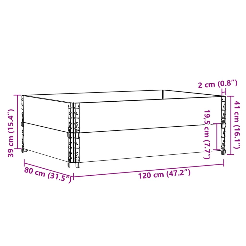 vidaXL Plantenbak 120x80 cm massief grenenhout zwart