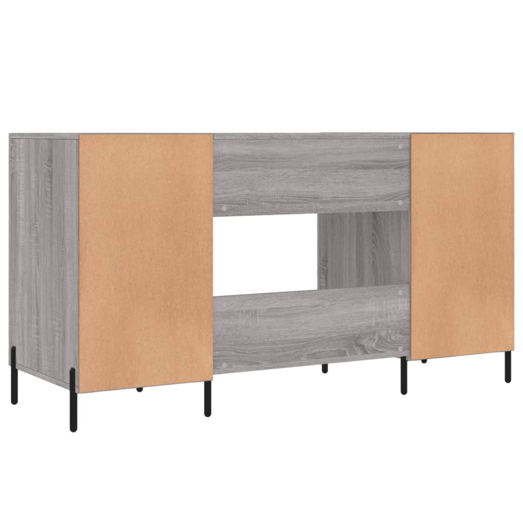 vidaXL Bureau 140x50x75 cm bewerkt hout grijs sonoma eikenkleurig