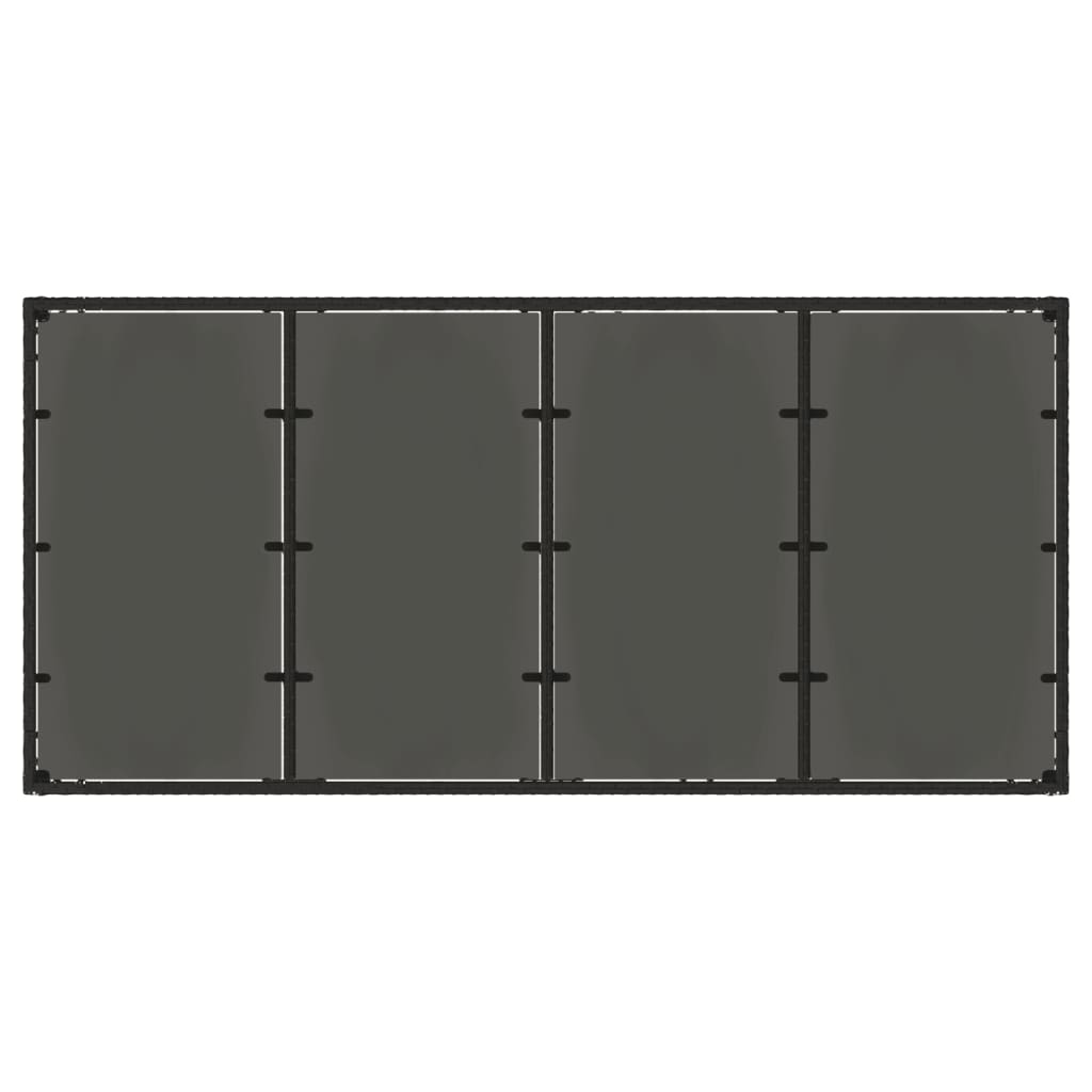 vidaXL Tuintafel met glazen blad 190x90x75 cm poly rattan zwart