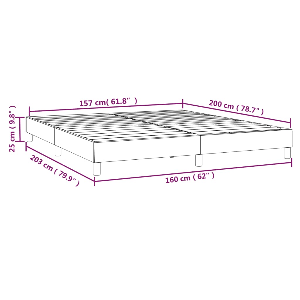 vidaXL Bedframe stof lichtgrijs 160x200 cm