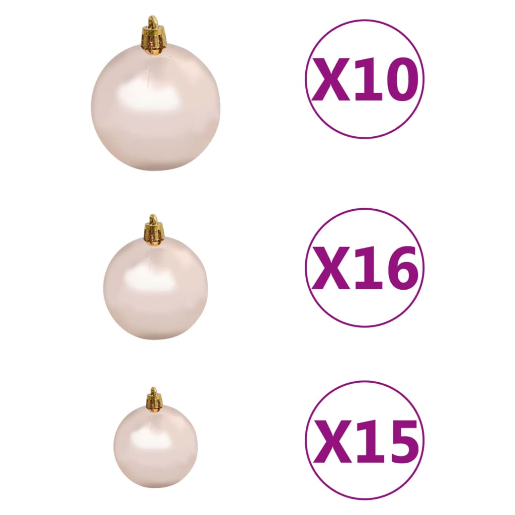 vidaXL Kunstkerstboom met verlichting en kerstballen L 240 cm wit