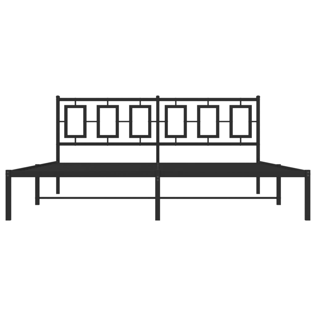 vidaXL Bedframe met hoofdbord metaal zwart 183x213 cm